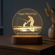 Shayona Gift Shop-Personalized Father's Day Acrylic LED Lamp | Dad My First Hero Forever My Rock Night Light Custom Engraved Acrylic Lamp with Wooden Base Gift for Father, Dad, Papa, Daddy