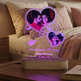 Shayona Gift Shop-Personalized  Photo Heart Acrylic LED Lamp – Custom Couple Names, Date & Anniversary Night Light Lamp for Couples