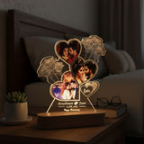 Shayona Gift Shop- Customized LED Acrylic Photo Lamp with Name & Date | Heart-Shaped Design with Roses | Anniversary, Wedding, Valentine Gift for Couples