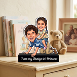 Shayona Gift Shop-Personalized Brother & Sister Caricature Acrylic Standee | Custom Sibling Photo Cutout Gift for Rakshabandhan & Birthdays