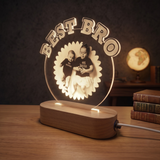 Shayona Gift Shop-Personalized LED Photo Lamp | Best Bro Gift | Custom Name Light for Brother & Sister
