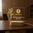Shayona Gift Shop-Custom Engraved Lawyer LED Desk Lamp with Lady Justice - Personalized Law Degree & Advocate Gift