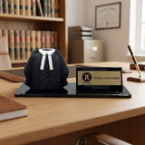 Shayona Gift Shop- Personalized Advocate Desk Name Plate with Lawyer Coat Pen Holder black color | Custom Legal Professional Gift | Advocate Office Desk Organizer