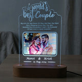Shayona Gift Shop -Acrylic LED Photo Lamp with Engraved Quote, Custom Names & Date – RGB Remote Control Night Light Gift for Anniversary & Valentine's Day  Product Description