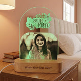 Shayona Gift Shop-Personalized Acrylic LED Photo Frame Light - Night Lamp with Wooden Base & Custom Engraving