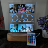 Shayona 3D Illusion personalized Lamp Gift for Dad from Daughter Son,Dad Birthday , Gift RGB Acrylic Night Light with  Wood Base,Present for Thanksgiving,Christmas,Father's Day,Remote Control  16 Colors 4 Modes