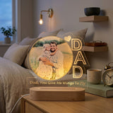 Shayona Gift Shop-Personalized Dad Photo Night Light | Custom Acrylic Plaque for Father's Day | "Dad, You Give Me Wings To Fly" LED Lamp