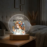 Shayona Gift Shop- Personalized LED Acrylic Night Lamp with Name | Customized 3D Illusion Light for Bedroom Décor | Gift for Girls, Birthday, Anniversary - Hailey Design
