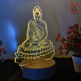 Shayona Budha  3D Illusion LED Acrylic Table Top Night Lamp, For Home