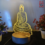 Shayona Budha  3D Illusion LED Acrylic Table Top Night Lamp, For Home