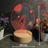 SHAYONA 3D Illusion Galaxy Space Earth LED Lamp, Wooden Texture Base, Home decor, showpiece, office Table Lamp - multicolor