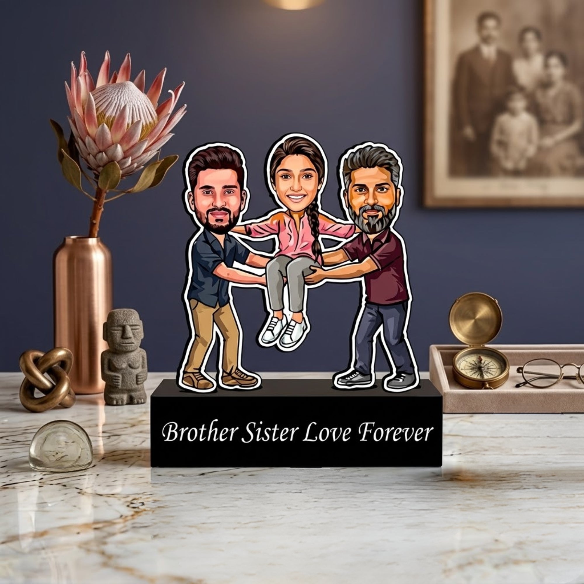 Shayona Gift Shop-Caricature Standee | Unique Raksha Bandhan Gift for Sister from Brothers | Personalized Rakhi Gif