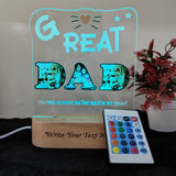 Shayona 3D Illusion personalized  You are Best Dad in The World Acrylic Night Light lamp  Gifts for Daddy on Fathers Day, Christmas, Birthday from Son, Daughter Multicolor Product