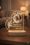Shayona Gift Shop Personalized Heart Acrylic LED Photo Lamp “To Mom” Custom Message Night Light Gift for Mother’s Day or Women’s Day happy birthay,. women day, specila gift for mother daughter customized product