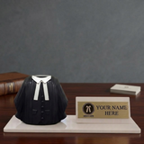 Shayona Gift Shop-Personalized Advocate Desk Name Plate with Lawyer Coat Pen Holder White color | Custom Name Plate for Lawyers | Office Table Gift