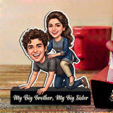 Shayona Gift Shop-Personalized Brother & Sister Caricature Acrylic Standee | Custom Sibling Photo Cutout Gift for Rakshabandhan & Birthdays