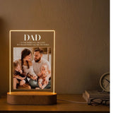 Shayona Gift Shop- Gif Sop-Personalized LED Acrylic Photo Lamp for Dad | Wooden Base | Warm Light | Father’s Day & Birthday Gift