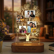 Shayona Gif Sop-Personalized Tree of Life Photo Collage Acrylic LED Lamp | Custom Couple Name & Special Date Desk Light with Wooden Base | Unique Keepsake Gift for Anniversary, Wedding & Birthday