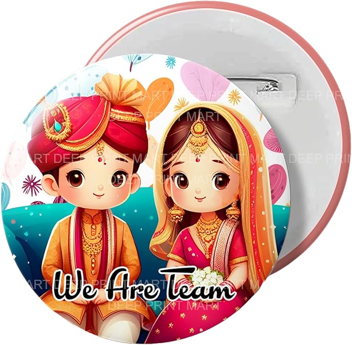 Customized Pin Badge | Personalised Button Badge with Your Design, Logo, Photo or Text | Ideal for Events, Birthdays, School, College & Brand Promotions(Size - 58mm)