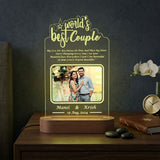 Shayona Gift Shop -Acrylic LED Photo Lamp with Engraved Quote, Custom Names & Date – RGB Remote Control Night Light Gift for Anniversary & Valentine's Day  Product Description