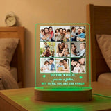Shayona Gift Shop- Personalized Dad Photo Lamp – Custom 9-Photo LED Night Light with “to The World You are a Father” Quote – Father’s Day Gift from Kids, Husband Gift for Birthday, Christmas Keepsake for Dad