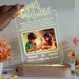 SHAYONA World Best Brother Personalized 3D Illusion LED Table Night Lamp Name Date and UV Print Photo Frame | Gift for Brother Birthday, Wedding,Marriage, Night Lamp- Multicolor with Remote