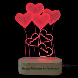 Personalized 3D Illusion LED Lamp for Anniversary and Wedding