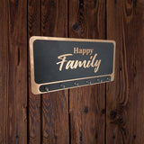 Shayona Happy Family Wooden Name Plate with Key Holder – 6 Hooks Wall Mounted Organizer for Home Entrance, Living Room & Office Décor"