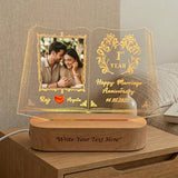 Shayona Gift Shop-Personalized LED Table Lamp for Couples| Customized Name , photo  Night Lamp for Wedding Marriage Anniversary| Wedding Return Couple Gift for Friend, Parents, Wife, Husband