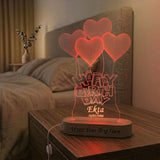 SHAYONA 3D Illusion Table LED lamp | Heart Shape Customized Name Lamp for Birthday,for brother,sister,wife,husband Best Gift for Anyone- Wooden Base muticolor Light. Size : 9x6 inch