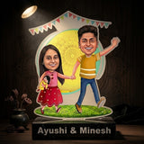 Shayona Gift Shop-Personalized Brother & Sister Caricature Acrylic Standee | Custom Sibling Photo Cutout | Unique Rakhi Gift for Brother or Sister