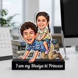 Shayona Gift Shop-Personalized Brother & Sister Caricature Acrylic Standee | Custom Sibling Photo Cutout Gift for Rakshabandhan & Birthdays