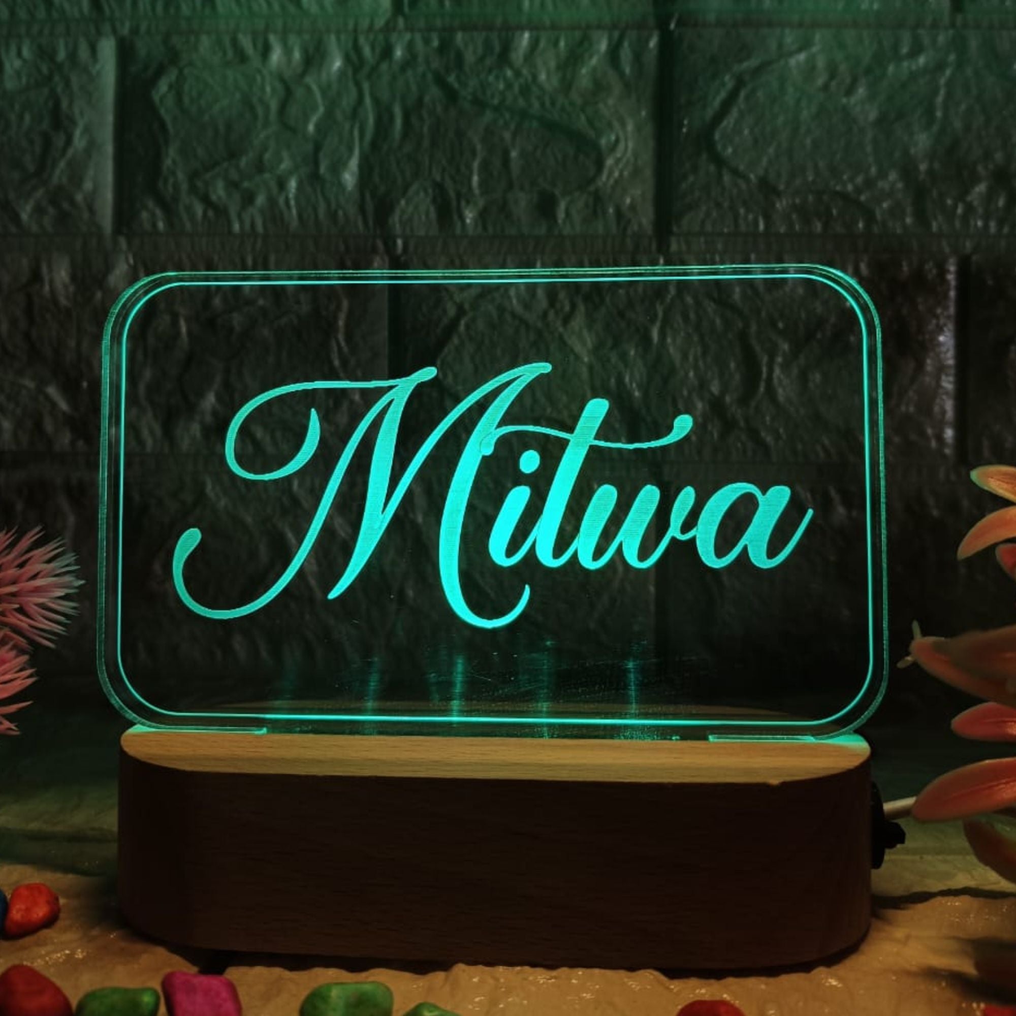 Shayona  3D Illusion Personalized LED Lamp for Couples