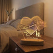 Shayona Gift Shop-Personalized Heart & Rose Birthday Acrylic LED Lamp – Custom Names, Proposal Silhouette & Loving Message Night Light