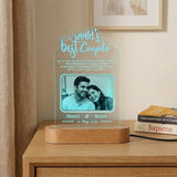 Shayona Gift Shop -Acrylic LED Photo Lamp with Engraved Quote, Custom Names & Date – RGB Remote Control Night Light Gift for Anniversary & Valentine's Day  Product Description