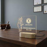 Shayona Gift Shop-Custom Engraved Lawyer LED Desk Lamp with Lady Justice - Personalized Law Degree & Advocate Gift