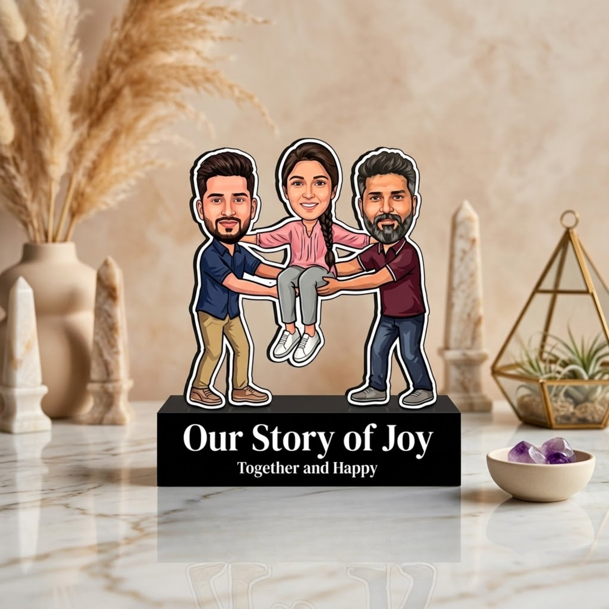 Shayona Gift Shop-Caricature Standee | Unique Raksha Bandhan Gift for Sister from Brothers | Personalized Rakhi Gif