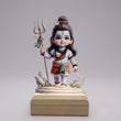 Shayona Gift Shop-Cute Standing Shiva Caricature Wooden Standee | Divine Little Mahadev Trishul Tabletop Accent & Spiritual Decor