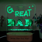 Shayona 3D Illusion personalized  You are Best Dad in The World Acrylic Night Light lamp  Gifts for Daddy on Fathers Day, Christmas, Birthday from Son, Daughter Multicolor Product