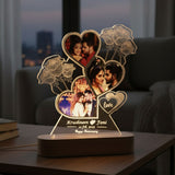 Shayona Gift Shop- Customized LED Acrylic Photo Lamp with Name & Date | Heart-Shaped Design with Roses | Anniversary, Wedding, Valentine Gift for Couples