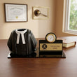 Shayona Gift Shop-Personalized Advocate Desk Name Plate with Clock & Gown Pen Holder Black Color| Custom Lawyer Office Table Nameplate | Unique Gift for Advocates & Legal Professionals
