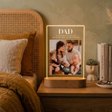 Shayona Gift Shop- Gif Sop-Personalized LED Acrylic Photo Lamp for Dad | Wooden Base | Warm Light | Father’s Day & Birthday Gift