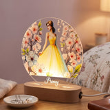 Shayona Gift Shop- Personalized LED Night Lamp for Girls with Princess Design | Custom Name Gift Light for Kids, Birthday, Room Decor