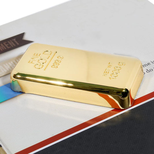 Shayona Gift Shop-SHAYONA Gold Bar Shape Metal Paper Weight for Office Desk | Luxury Decorative Desk Accessory | Paper Holder for Home, Office & Corporate Gift