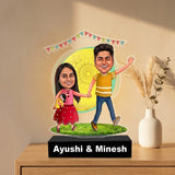 Shayona Gift Shop-Personalized Brother & Sister Caricature Acrylic Standee | Custom Sibling Photo Cutout | Unique Rakhi Gift for Brother or Sister