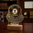 Shayona Gift Shop-Personalized Advocate LED Desk Lamp - Custom Engraved Lawyer Name Plate with Advocate Emblem & Wooden Lighted Base