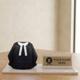 Shayona Gift Shop-Personalized Advocate Desk Name Plate with Lawyer Coat Pen Holder White color | Custom Name Plate for Lawyers | Office Table Gift