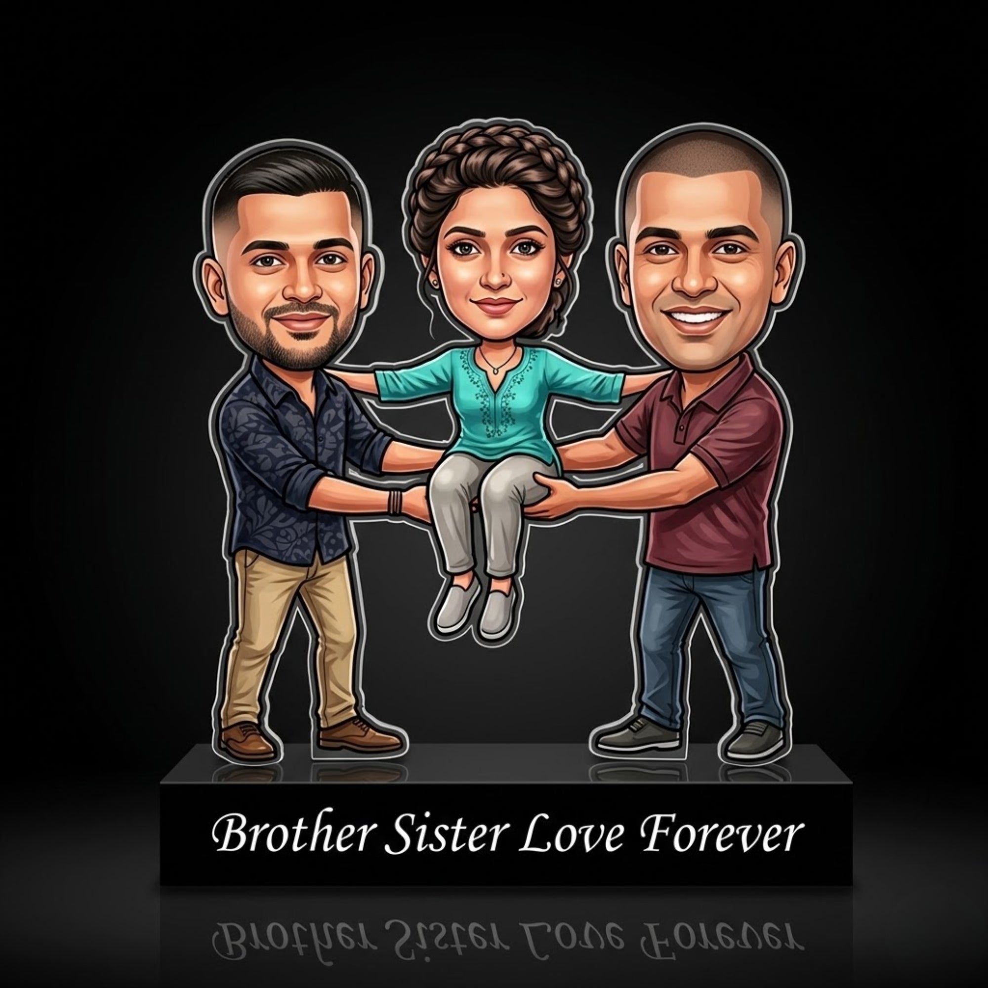 Shayona Gift Shop-Caricature Standee | Unique Raksha Bandhan Gift for Sister from Brothers | Personalized Rakhi Gif