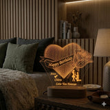 Shayona Gift Shop-Personalized Heart & Rose Birthday Acrylic LED Lamp – Custom Names, Proposal Silhouette & Loving Message Night Light