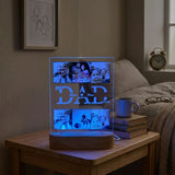 Shayona Gift Shop-Personalized Dad Photo Acrylic LED Lamp with Wooden Base – Customized Best Dad Ever Acrylic Light Plaque Frame for Father's Day, Birthday & Home Decor